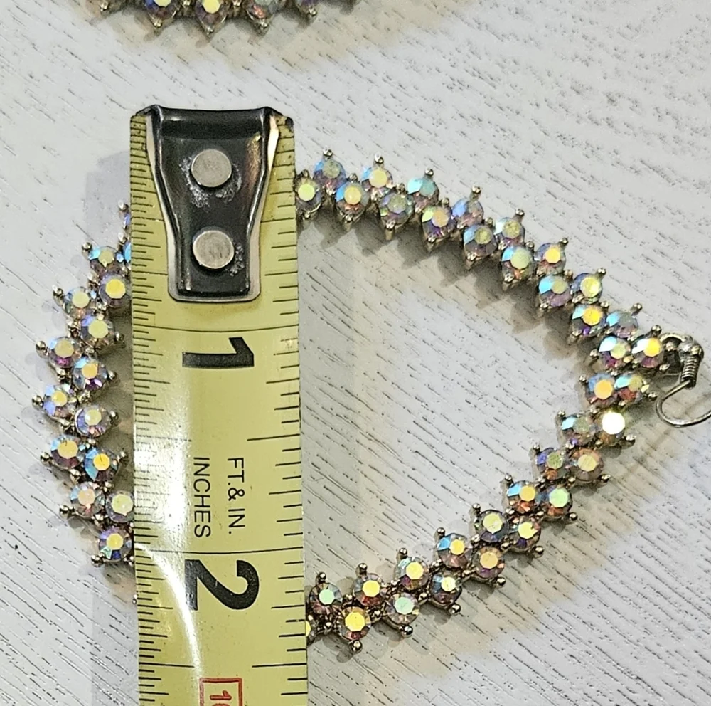 Crystal Oval Statement Dangle Earrings –Glam! - Picture 5 of 5